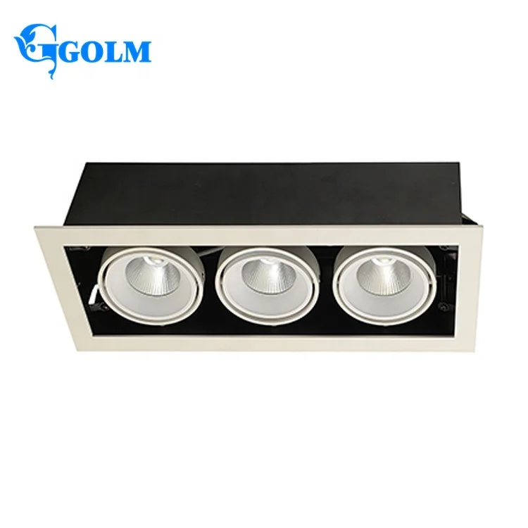 Rectangle indoor aluminum downlight anti glare recessed 20W cob led grille light