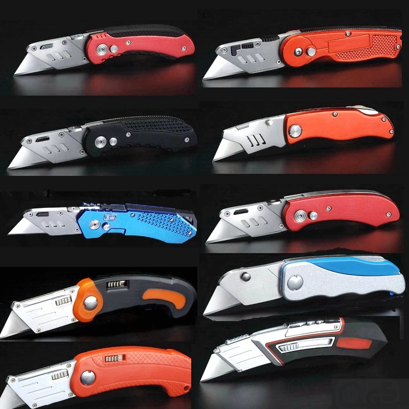 Складной карманный Универсальный нож-Сверхмощный Нож для коробок, конструкция с замком и корпус из цинкового сплава