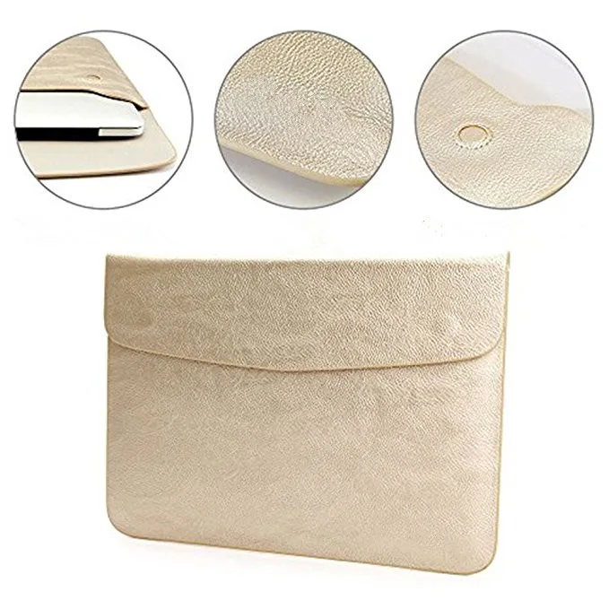 PU Leather Waterproof Laptop Sleeve Bag for NoteBook With Magnet Closure