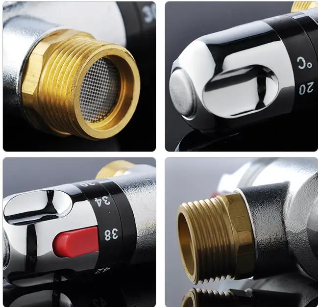 
Brass Water Temperature Control Valve Solar Shower Thermostatic Mixing Valve 