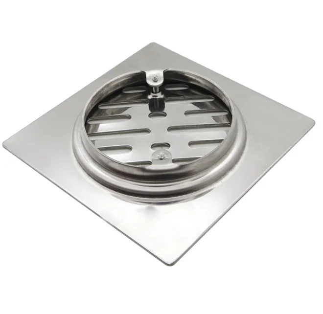 China manufacturer bathroom accessory stainless steel square bathroom concrete floor drain