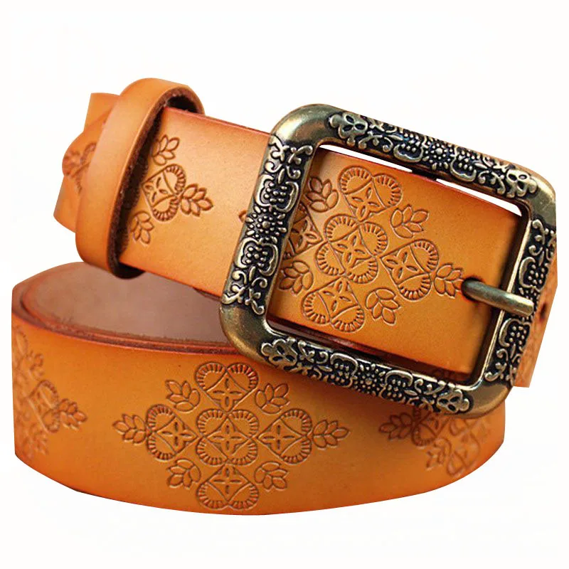 Beautiful Embossed High quality Best Mens Leather Belt For Trousers