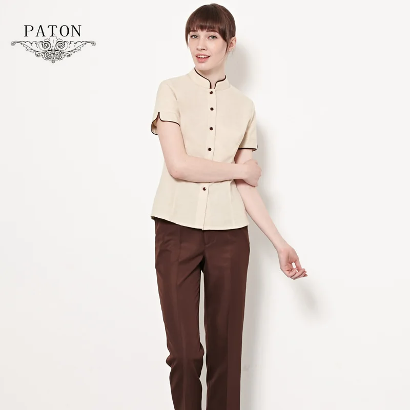 
New Fashion Style Long Sleeves Hotel Room Service Cleaning Staff Uniforms 