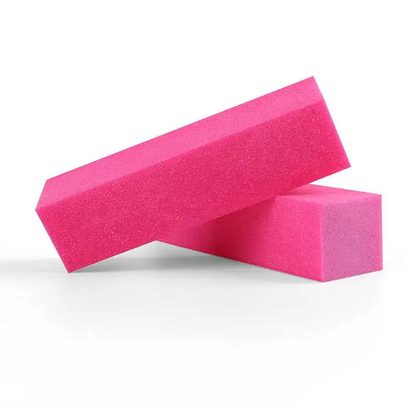 High Quality  Bulk Small  4 Sides Colorful  Pink Shiny Block Nails Buffer