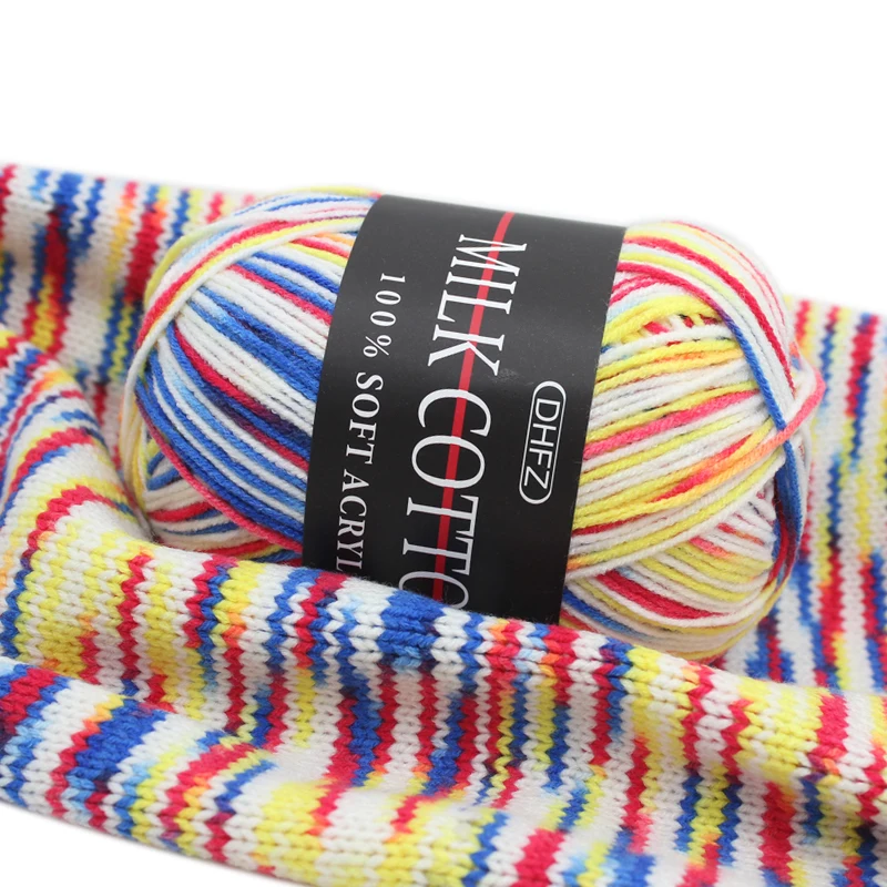 
New premium acrylic wool yarn light weight knitting milk cotton yarn 