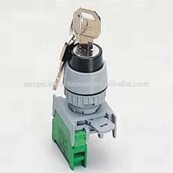 22mm IP65 waterproof 2 Position Key Lock Selector Switch, Key Operated Switch Drawable/Non-drawable (GKS/GKSN222)