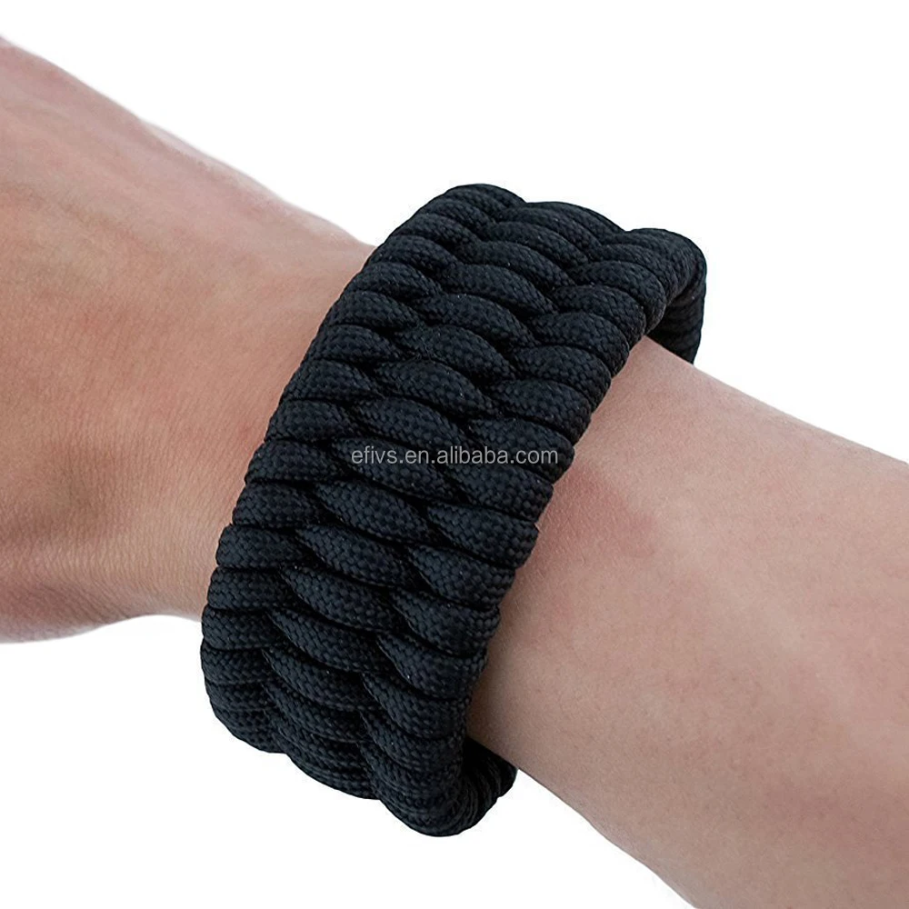 Wholesale 500 lb Paracord Survival Bracelet with Stainless Steel Black Bow Shackle