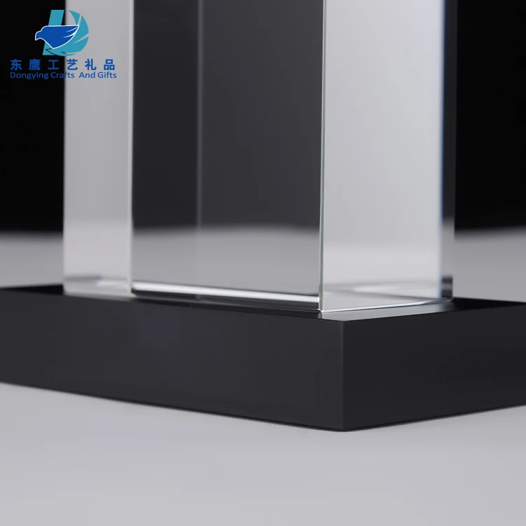 Blank Glass Cube Crystal Paperweight With Light Base