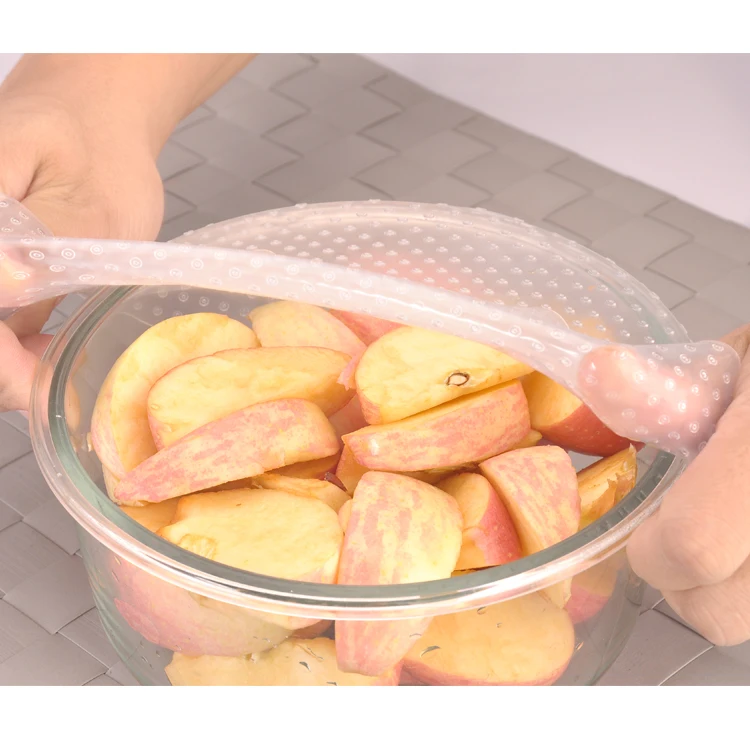 BPA free Eco-friendly flower shape silicone food wrap film stretch film to keep foods fresh
