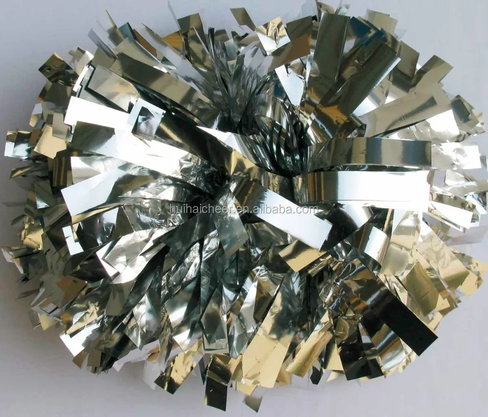 
Cheerleading metallic hot pink pom poms 