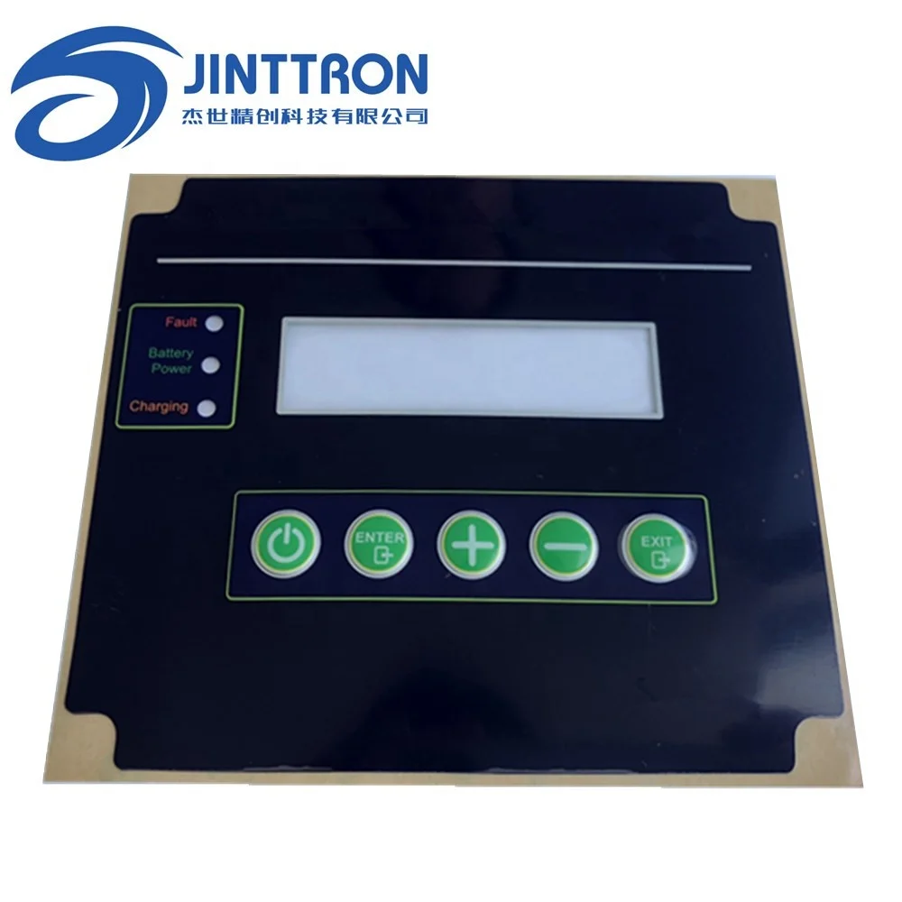 
PET Membrane Keypad Rim Embossed Clear Window Membrane Switch overlay used on battery power 