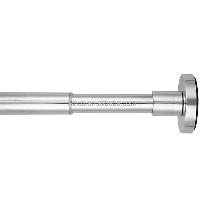 
SUPER SUCTION WALL MOUNTED NO DRILLING SHOWER CURTAIN TENSION ROD, POLISHED STAINLESS STEEL, 39-78 INCH 