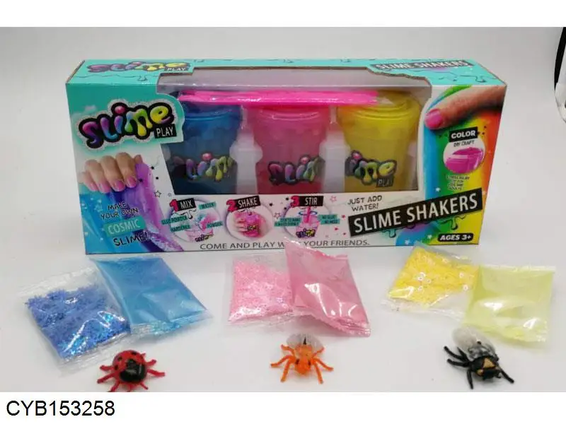 Educational diy shake  set Hot cheap promotional gift colorful  make  crystal slime making kit supplies
