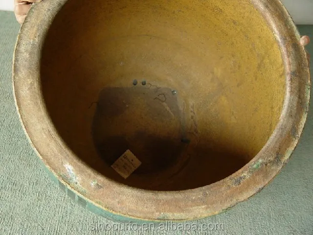 Chinese Antique Old Green Glazed Pottery Pot