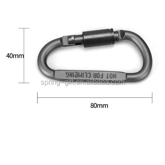 D-shaped quick-hang Carabiner Snap Keyring Outdoor Safety Aluminium Climbing Carabiner Buckle With Lock Camping Hook Keychain