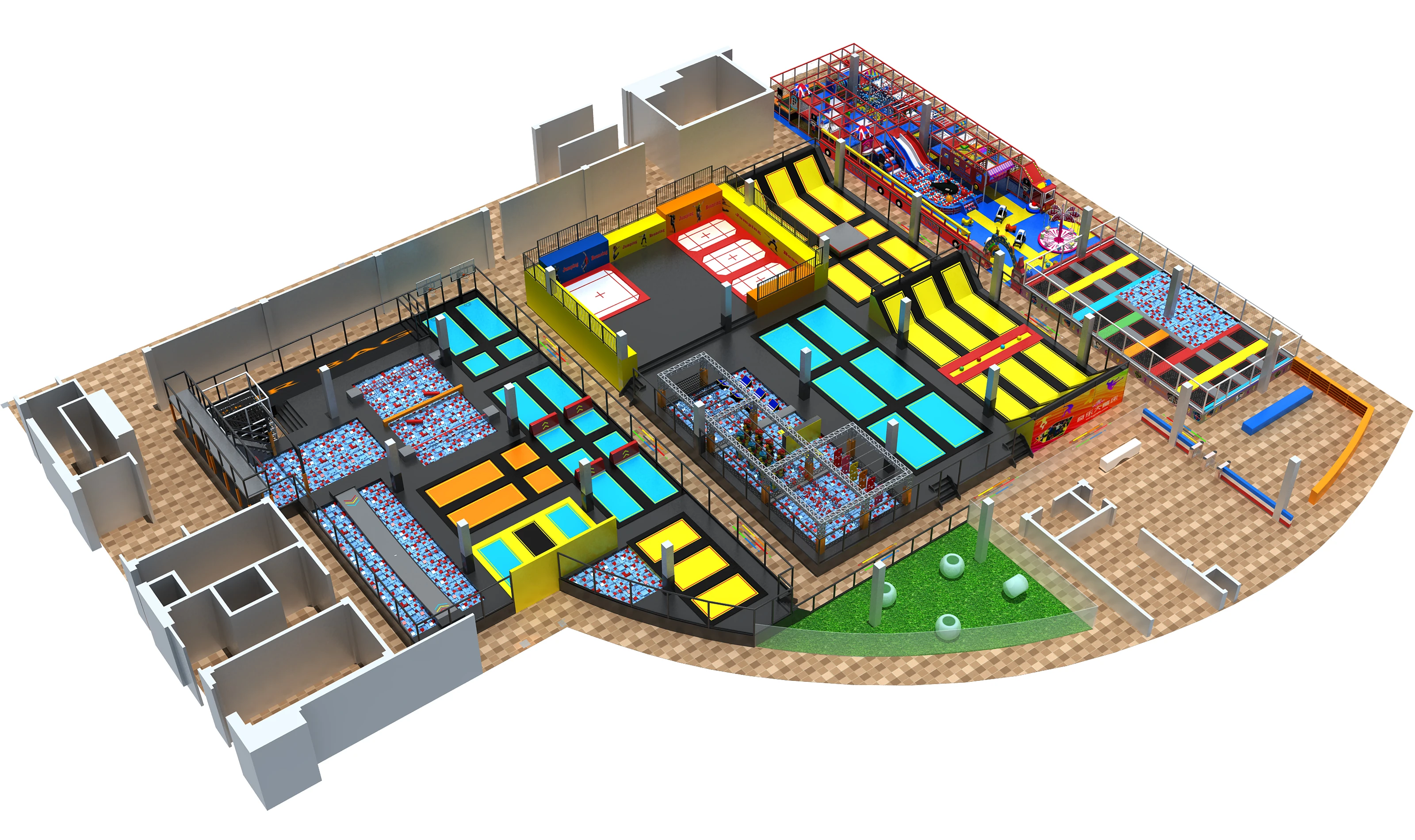 Используется франшиза Фитнес Весна бизнес план ткань прыгать пены блоки Открытый парки крытый батут парк для продажи