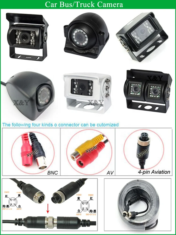  12V ~ 24V CCD автобус Ван грузовика прицепа автобуса большегрузных автомобилей спереди/камера заднего вида авто камера трактора