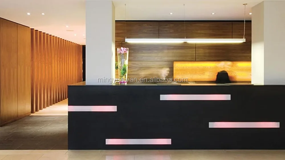 Hotel Reception Furniture Veneer Lacquer Reception Marble on Top