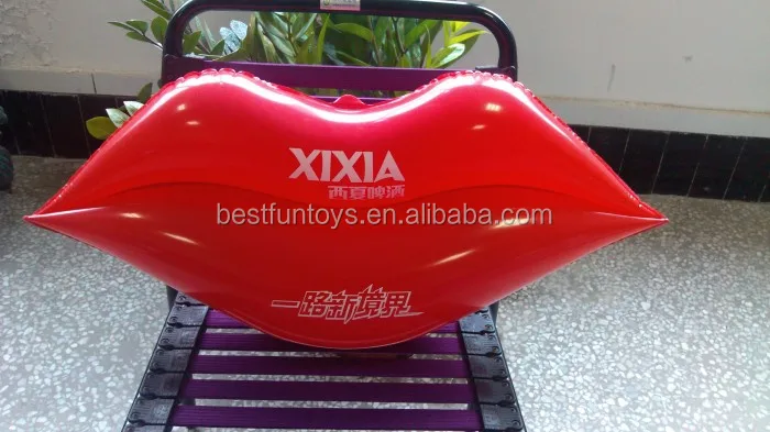 custom made pvc Inflatable big mouth plastic giant red lips toys red lips decor red lip shape balloons advertising