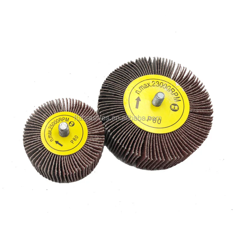 FANTECH 25*25*6.35mm Aluminum Oxide Sanding Cloth Spindle Mounted Flap Wheels With Shaft Or Shank
