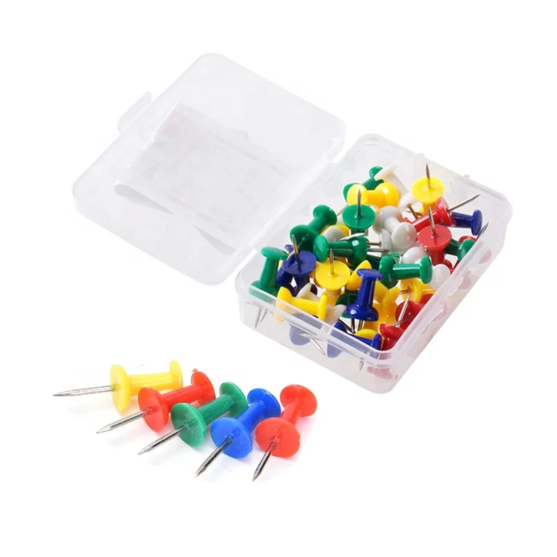 Wholesale 40pcs/box Plastic Cork Board Pins  For Map Colorful Plastic Push Pins