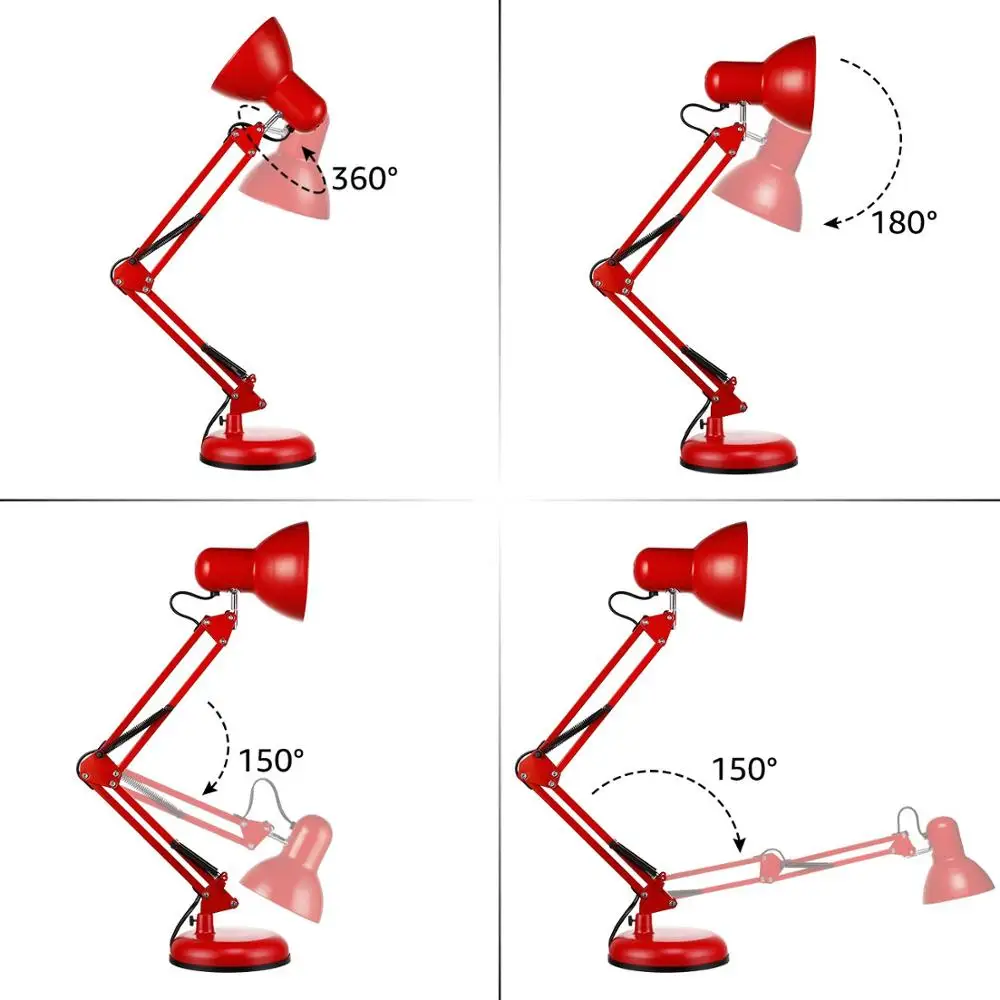 
metal swing arm excavator desk lamp double arm H8001T 
