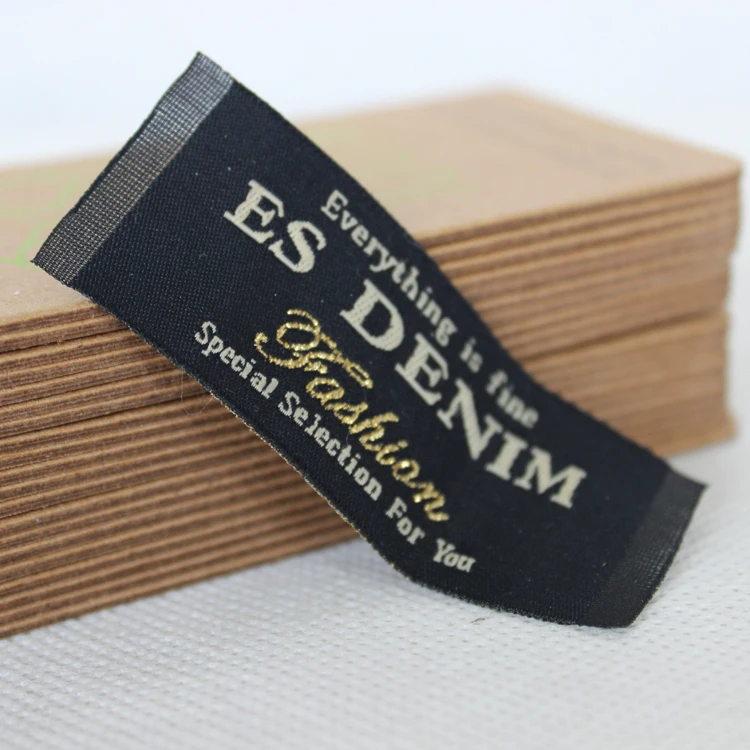 fashion customized logo woven label embroidery machine label high quality woven label