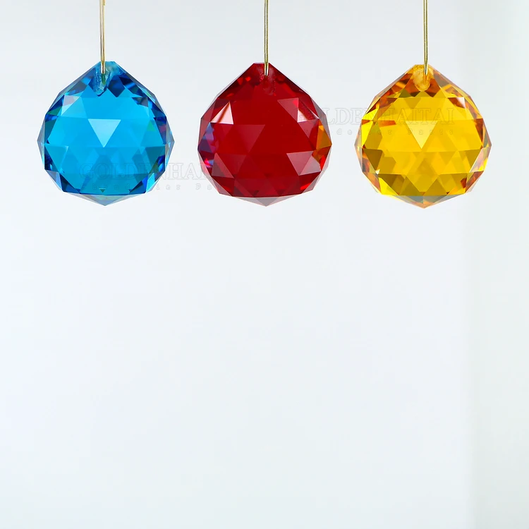 
Wholesale 30mm K9 high quality colorful chandelier Lighting Crystal Prism Ball Hanging Pendant 1 set of 12 colors 