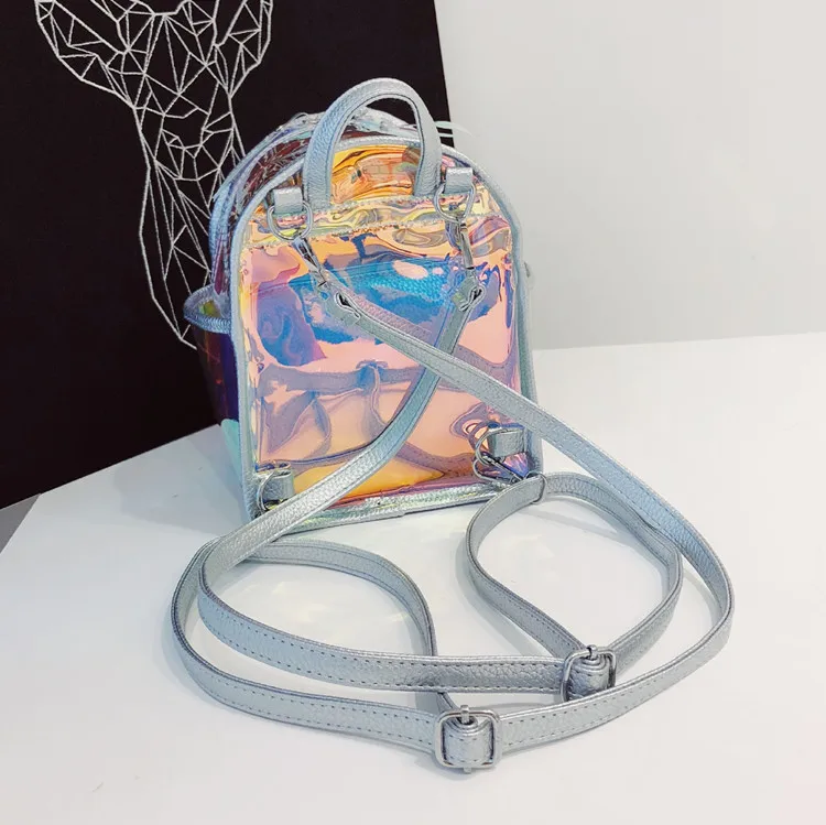 girls fashion laser handbag holographic clear pvc backpack  for wholesale