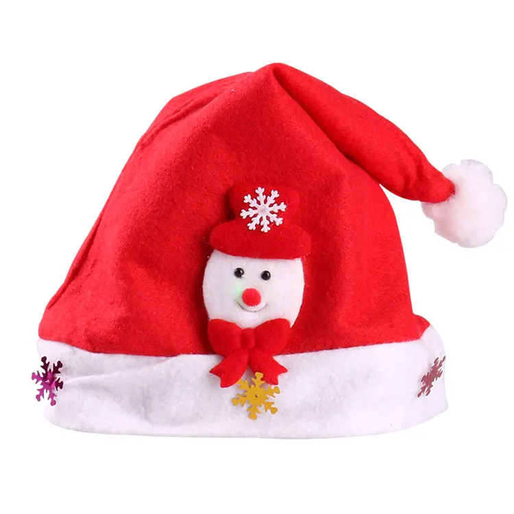 Wholesale price christmas hat with light kids christmas led santa claus hat