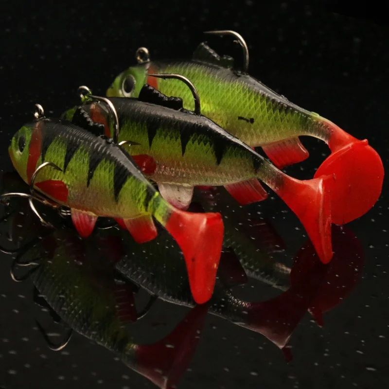 16g/8cm 1pcs Soft Lead Fish  T Shape Tail Fishing bait lures with 2 Hooks Fly Fishing Lure