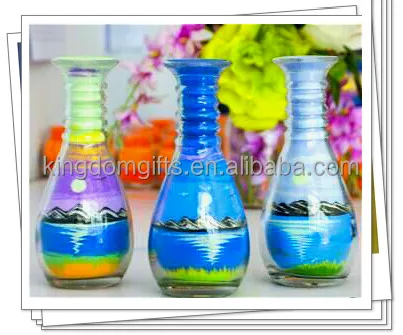 Nature Theme glass sand art bottle,Custom sand painting art bottle