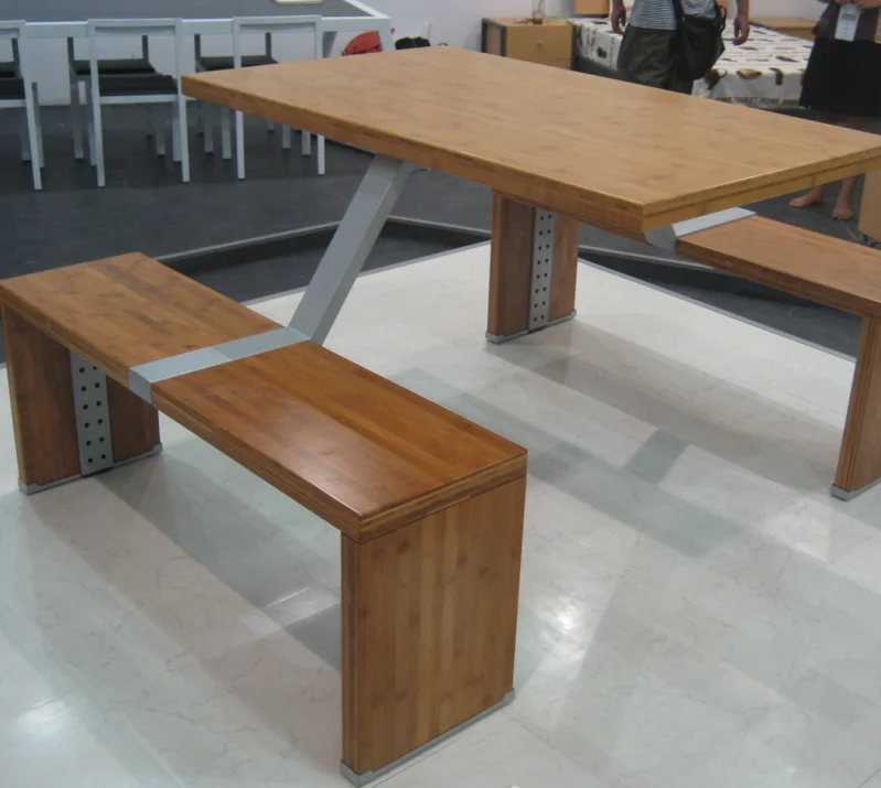 modern bamboo fast food restaurant furniture benches and tables