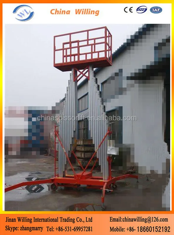 14m Mobile Telescopic Vertical Manlift for Sale