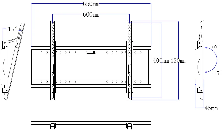 tilted tv wall mount for 42-70inch LCD LED Plasma TVs with 600*400 max. VESA