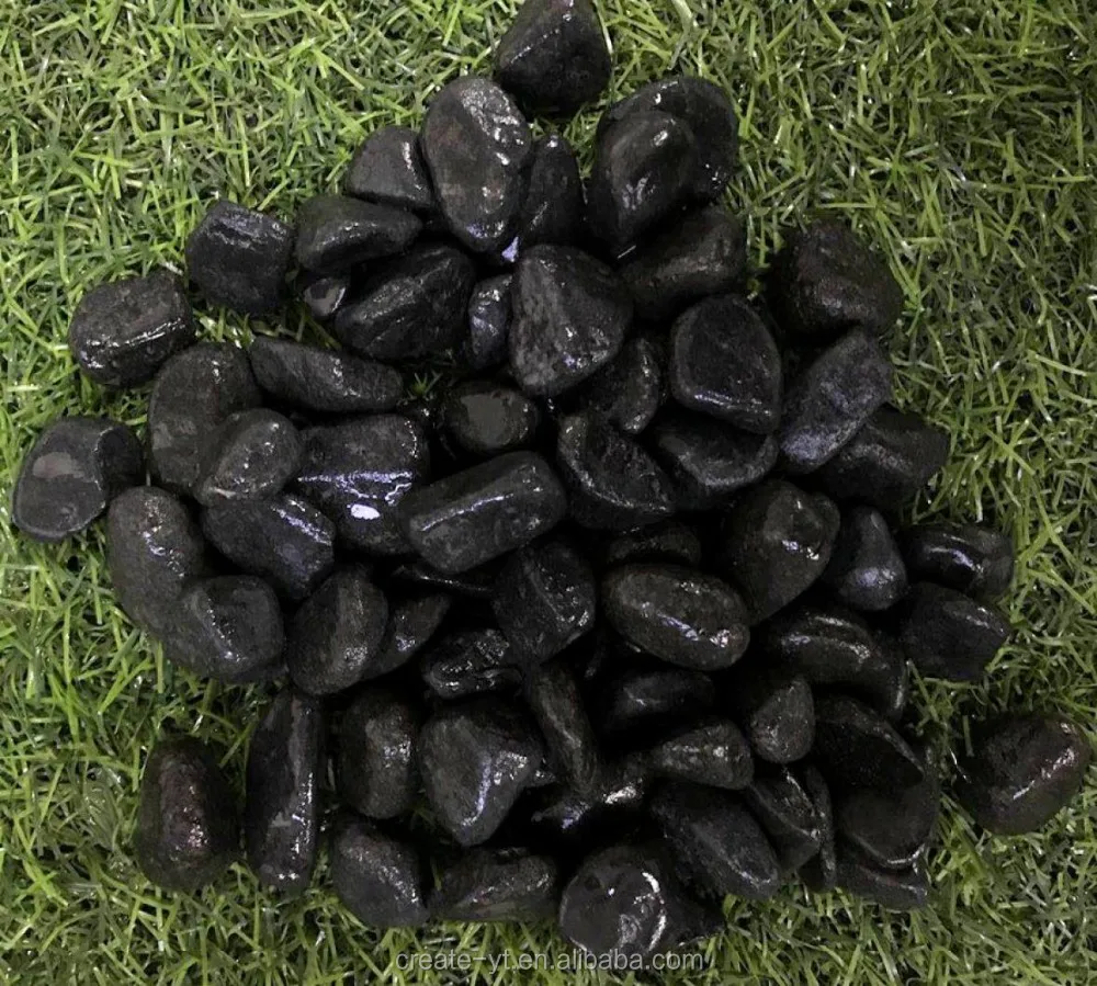 
Chinese natural NJ203 high polished black pebble stone cobblestone 