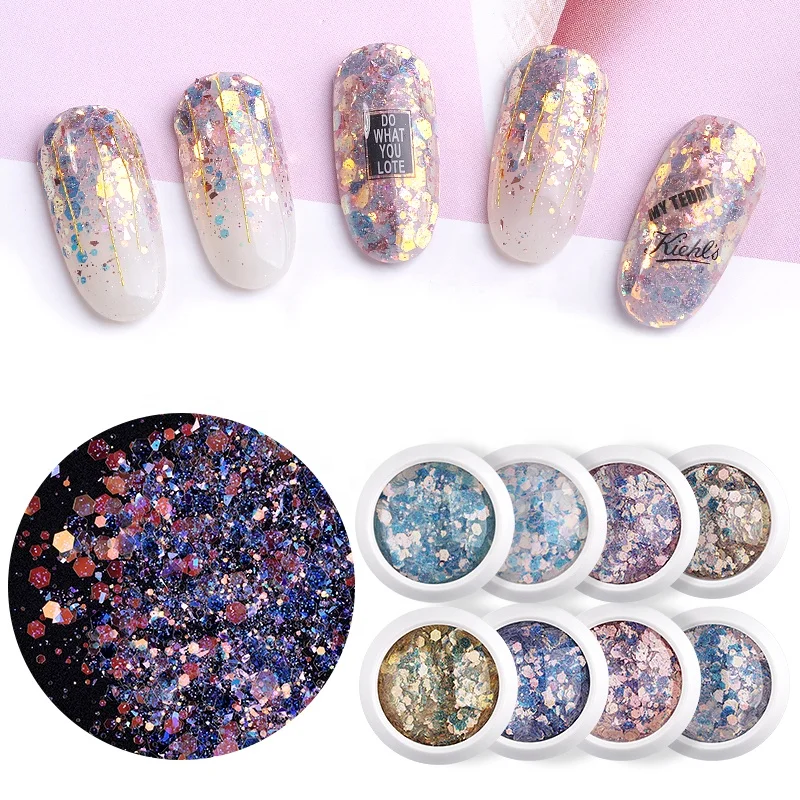 Fairy Pupil Mixed Glitter Powder Laser Tear Mole Eye Makeup Gradient Burst Glitter Powder Nail Jewelry