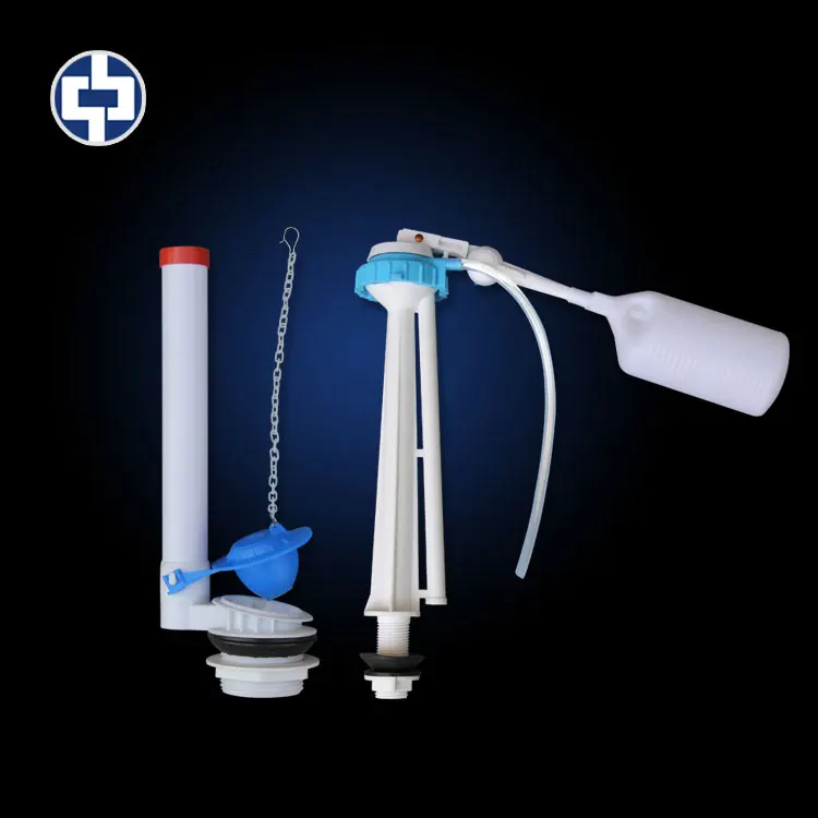 Single push-button cistern toilet cubicle tank flush mechanism