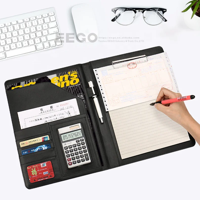 Держатель для сертификата Размер a4 роскошные папки файлов из искусственной кожи с УФ-печатью и тиснением образцы карманным пользовательским логотипом