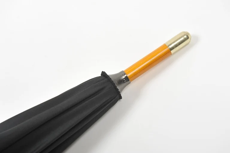 Red Rose Flowers Edge Straight Wooden Umbrella For Woman