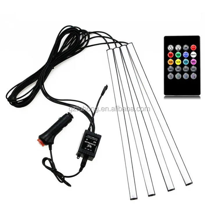 Multi Color Voice Sound Music Control Flexible Interior Decorative Atmosphere Neon Lamp LED Wireless Remote Car Light