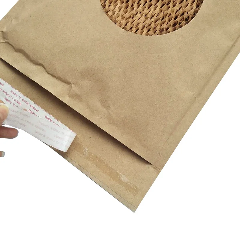 Fully Paper Custom Logo Mailing Bag Cellular Shaped Kraft Paper lining Padded Brown Envelope for shipping