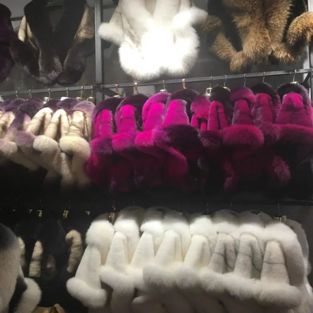 2018 Wholesale Mink Fur Wrap/Shawl/Tippet with Fox Fur