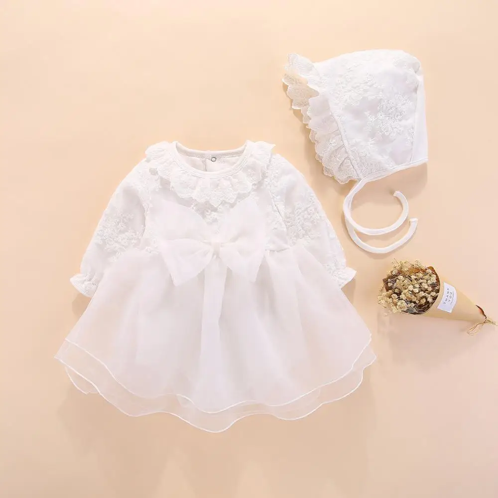 Top Leader Summer New Born Baby Girls Cotton Infant Dress Kids Party Birthday Outfits 0-1years Lace Baby Dress