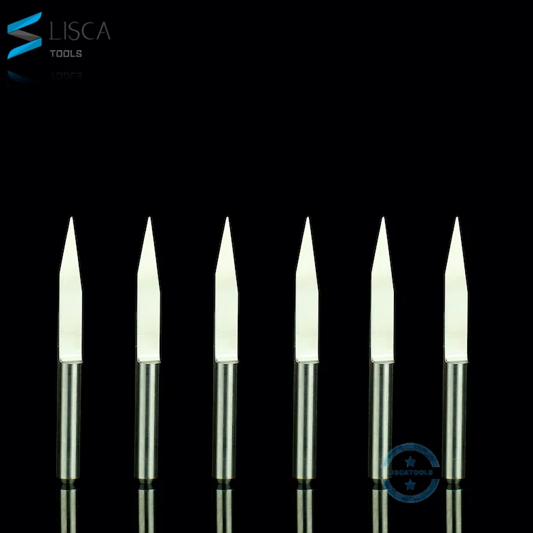 3.175mm V Shaped PCB Carbide Engraving Bits / Sharp Wood Router Cutter Wholesale