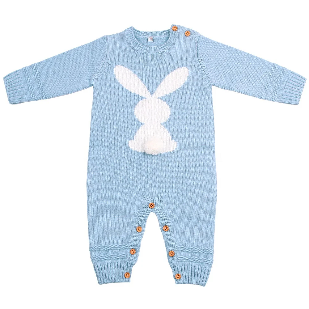 Newborn Christmas Happy Easter gifts Baby Knitting bunny Sweater romper jumpsuit