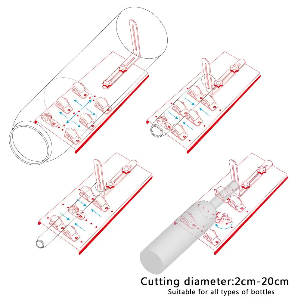 stainless steel glass bottle cutter, professional new design beer wine glass bottle cutting tools