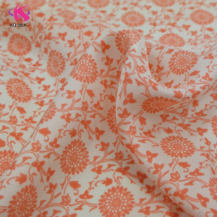 Hot Sale Floral Fabric Habotai Silk Fabric Print Silk Fashion Fabric for Dress Scarf
