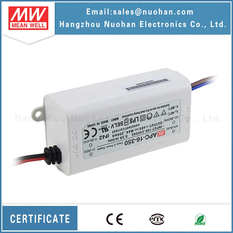 Mean well 16W 350ma Constant Current led driver APC-16-350