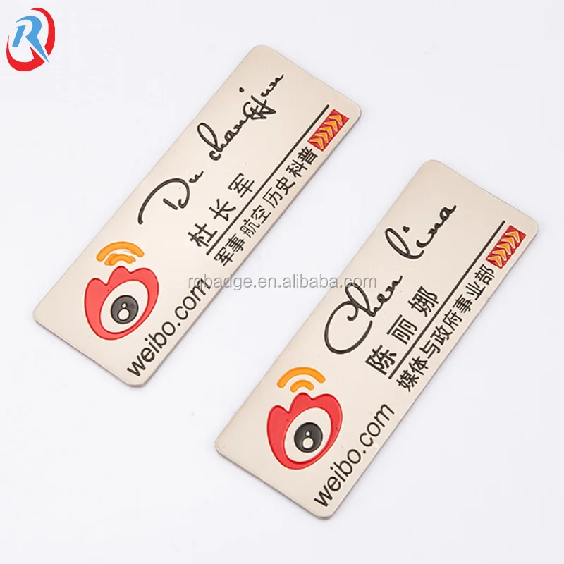 custom logo fashion Metal brand name plate